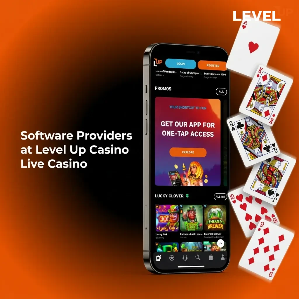 Live casino software provider logos including Evolution, Pragmatic Play, Playtech, Ezugi, NetEnt, and Authentic Gaming.